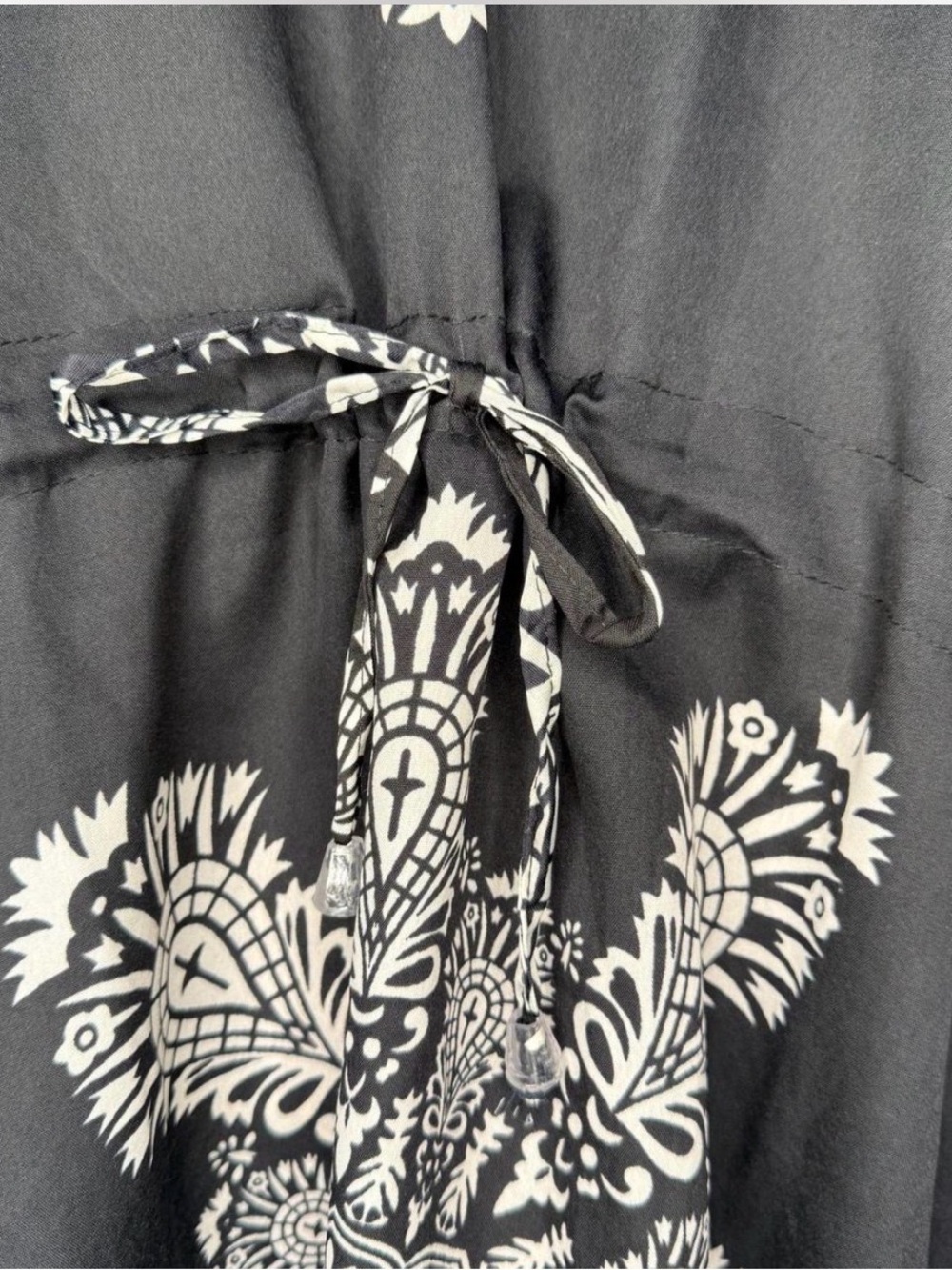 Riviera Sun Women’s Black White Medallion Kaftan Dress/Swim Coverup Plus Size 3X - Picture 4 of 7